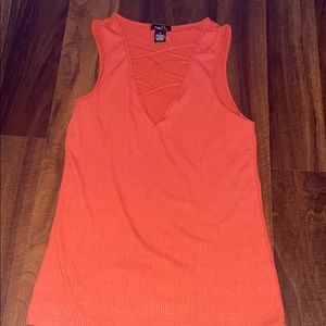 red/orange tank top, only worn once!